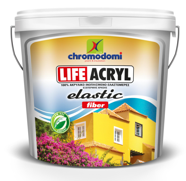 ელასტომერული აკრილის საღებავი LIFE ACRYL FIBER ELASTIC (ΒΑSE) (3ლ , 10ლ ) — ექსტერიერის საღებავი